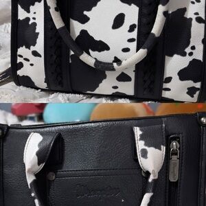 Wrangler Black and White Cow Print Women's Bag